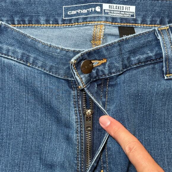 Carhartt Men's Rugged Flex Relaxed Double Front Jeans Size 32x32 GUC Blue - Picture 4 of 11